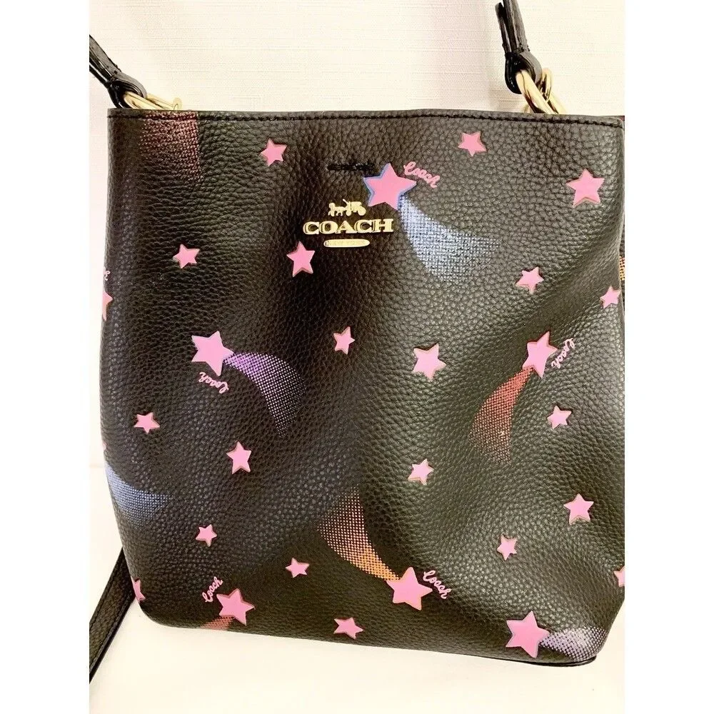 Coach Small Town Bucket Bag Shoulder Bag Leather Shooting Stars M2181 C7245 - Picture 2 of 11